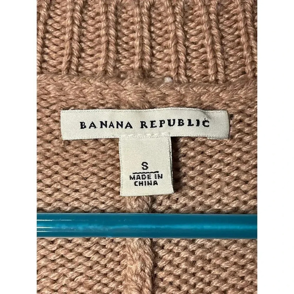 Banana Republic Open Front 3/4 Sleeve Wool Blend Pink Cardigan Women's Size S - Picture 3 of 3